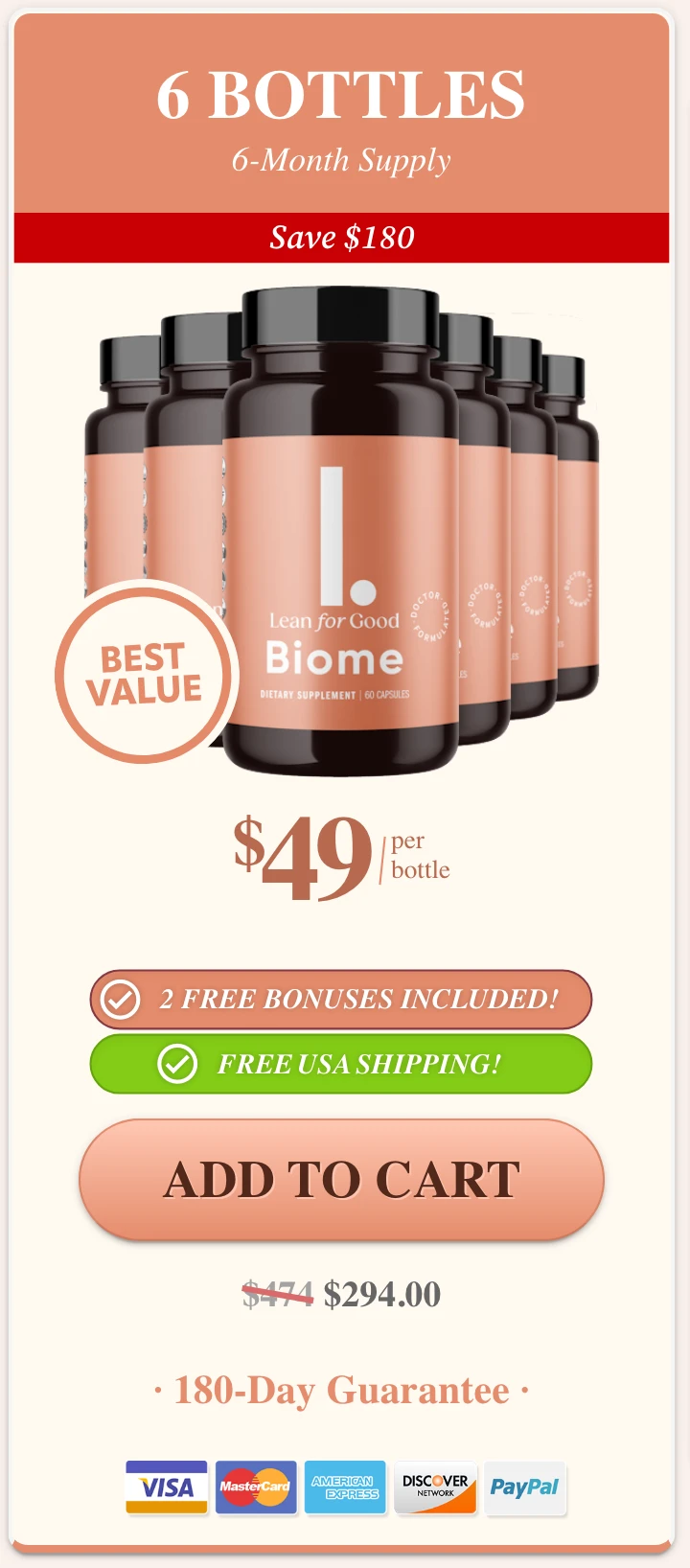 LeanBiome 6 bottles